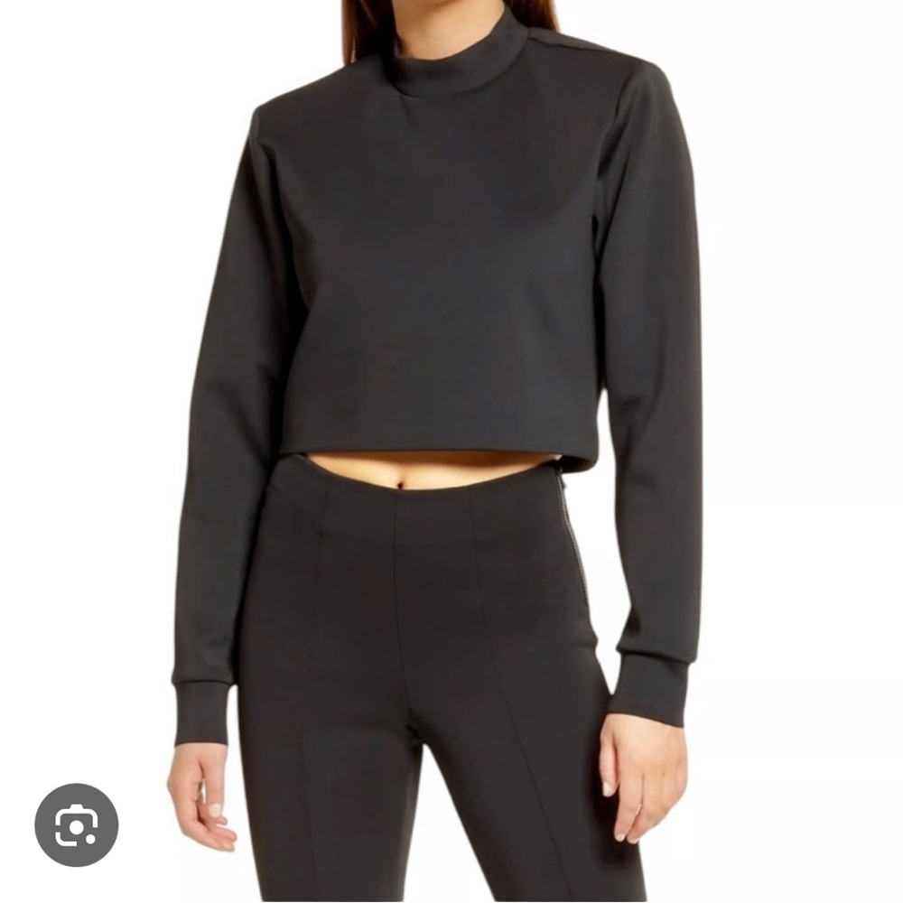 Good American Scuba Long Sleeve Mock Neck Top